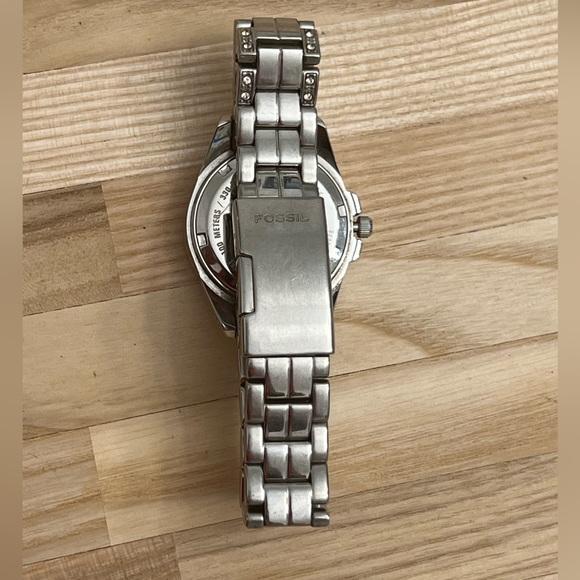 Fossil Ladies Watch Crystal Embellishments Stainless Bracelet Quartz Date Window - Picture 8 of 12